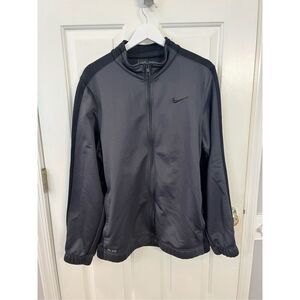 Nike Dri-Fit Black On Black Full Zip Jacket sz L EUC